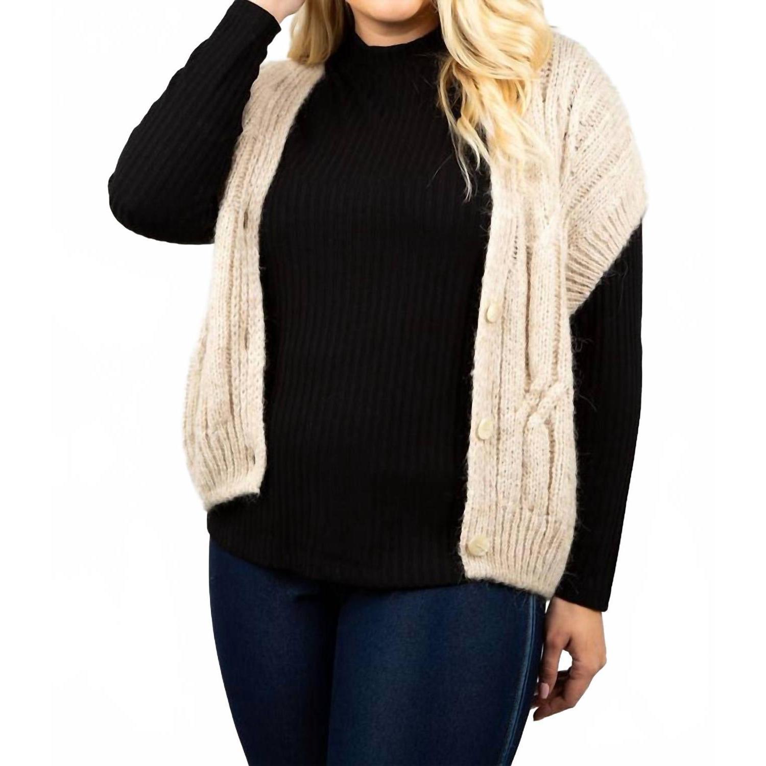 New Summum Airy Alpaca Knit Sleeveless Cardigan - Plus In Ivory